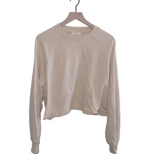 MONKI yellow/beige cropped crewneck L